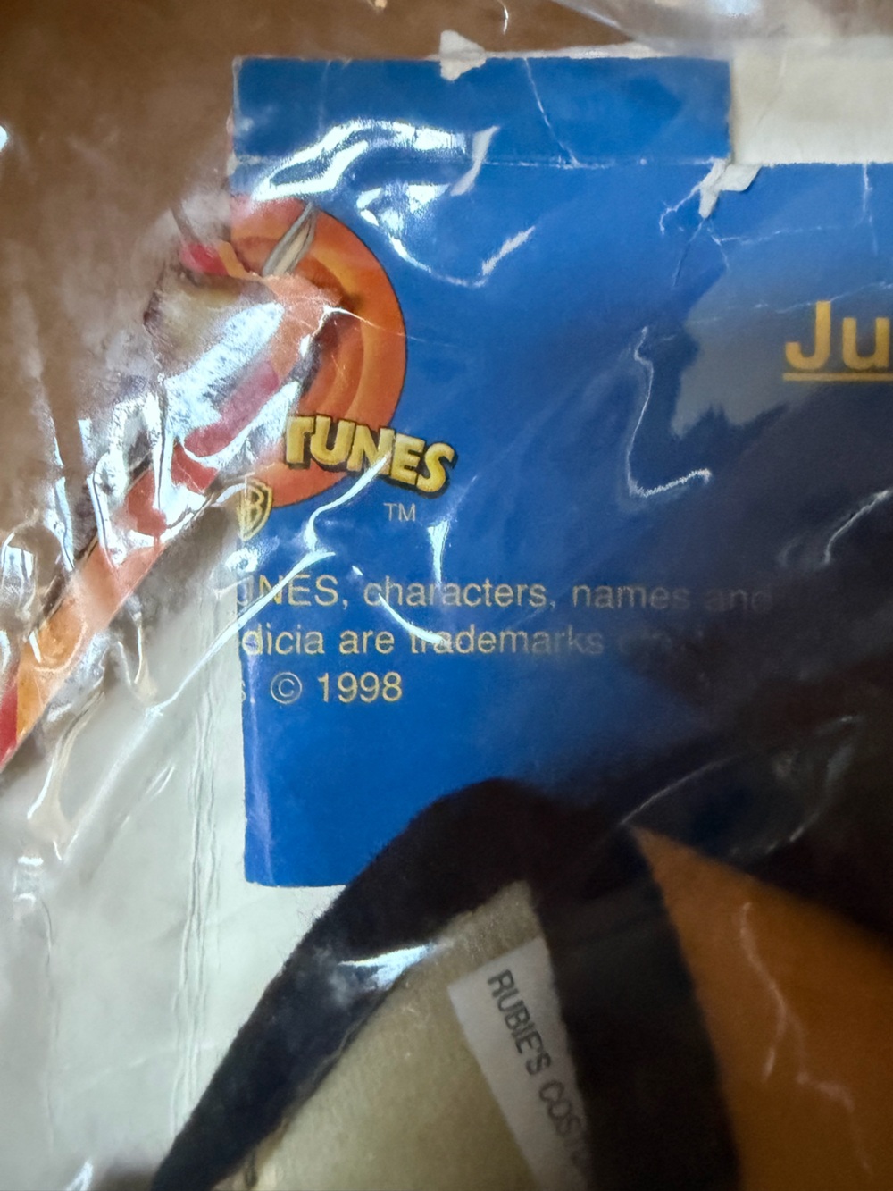 Looney Tunes Daffy Duck Kids Costume - Black & Yellow Vintage Halloween 90’s - Picture 3 of 4